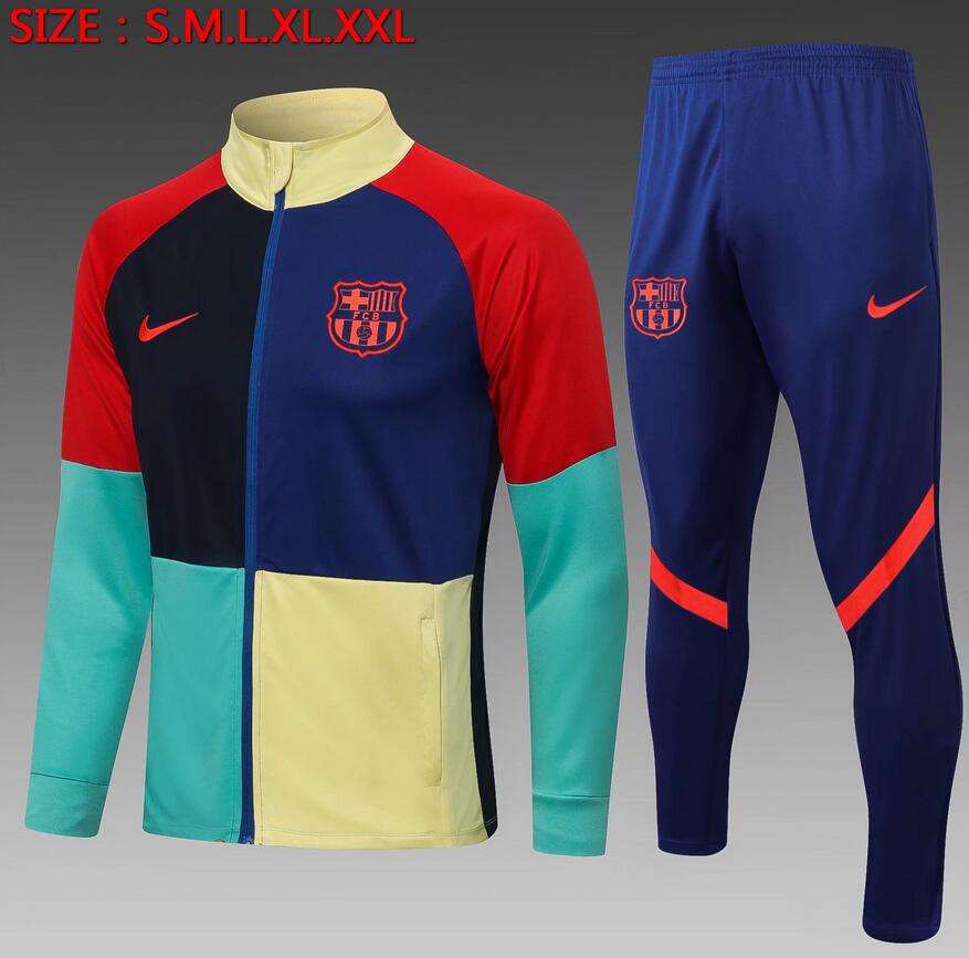 2021/22 Barcelona Color Mixing Training Kits Jacket with Pants